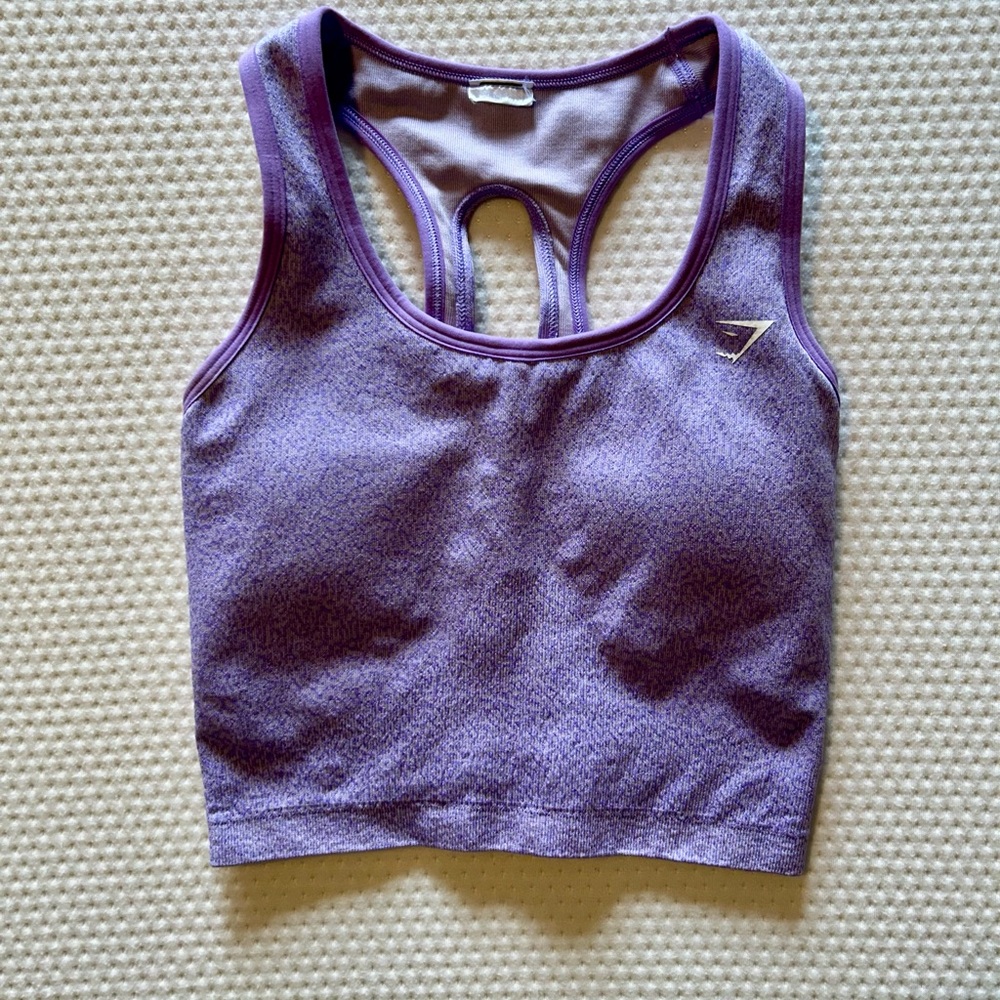 Gymshark Purple Patterned Crop Tank